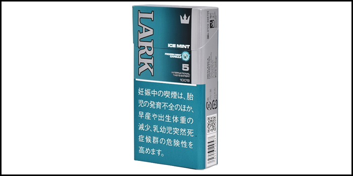 長いロングサイズタバコ銘柄:ラークアイスミント5mg 100’sボックス