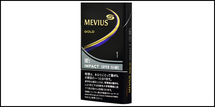 長いロングサイズタバコ銘柄:メビウスゴールドインパクトワン100’sスリム