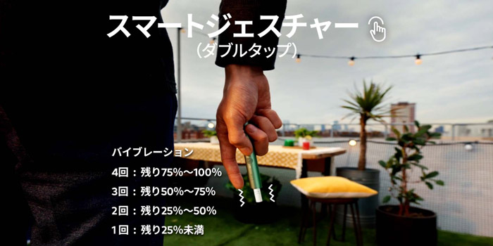新型IQOS4(アイコス4)の新機能③：スマートジェスチャー ダブルタップ