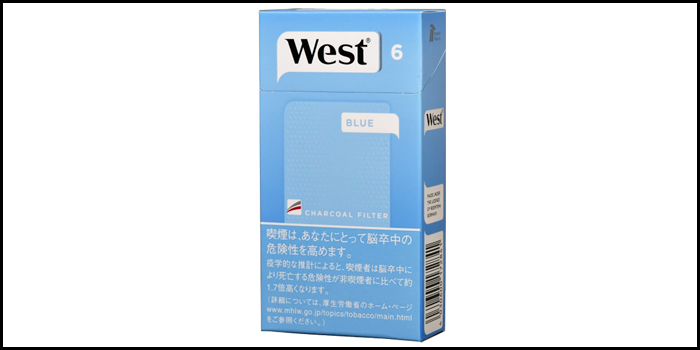 長いロングサイズタバコ銘柄:ウエストブルー100’s