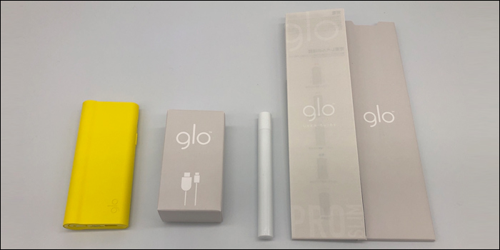 最新型glo pro slim (グロー・プロ・スリム)のパッケージの中身