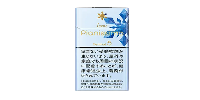 タバコ銘柄ピアニッシモ・アイシーン・メンソール・5のパッケージデザイン