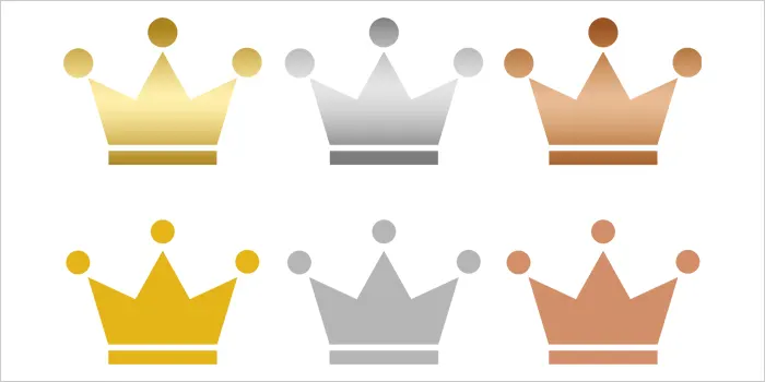 王冠が並んでいる画像